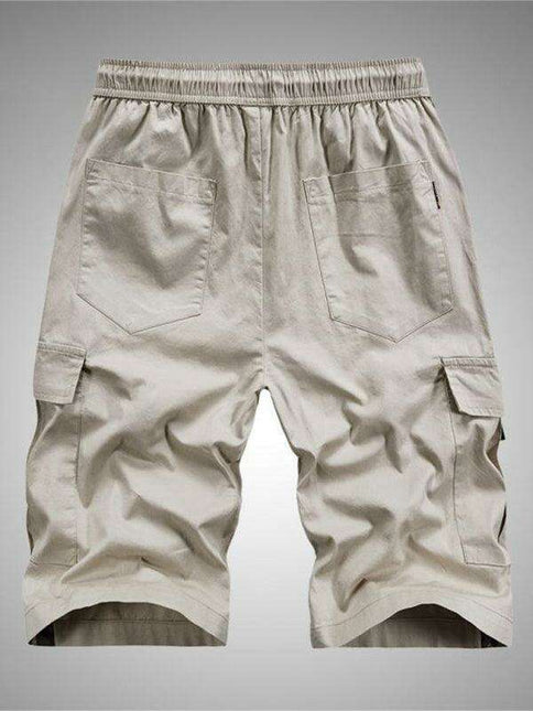 Men's Stylish Adjustable Waist Cargo Shorts with Urban Camo and Ample Pocket Space - Très Elite