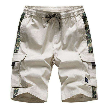 Men's Stylish Adjustable Waist Cargo Shorts with Urban Camo and Ample Pocket Space - Très Elite