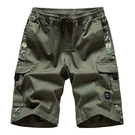 Men's Stylish Adjustable Waist Cargo Shorts with Urban Camo and Ample Pocket Space - Très Elite