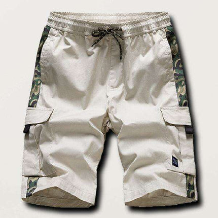 Men's Stylish Adjustable Waist Cargo Shorts with Urban Camo and Ample Pocket Space - Très Elite