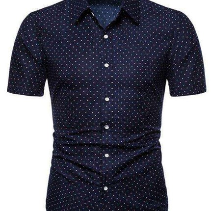 Men's Stylish Graphic Print Polyester Short Sleeve Shirt - Comfort and Trendy Design