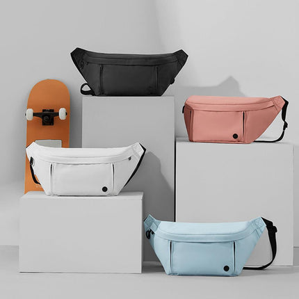 Men's Stylish Nylon Half Moon Crossbody Bag with Secure Zip and Multiple Pockets