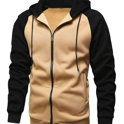 Men's Trendy Color-Block Fleece-Lined Zip Hoodie Cardigan