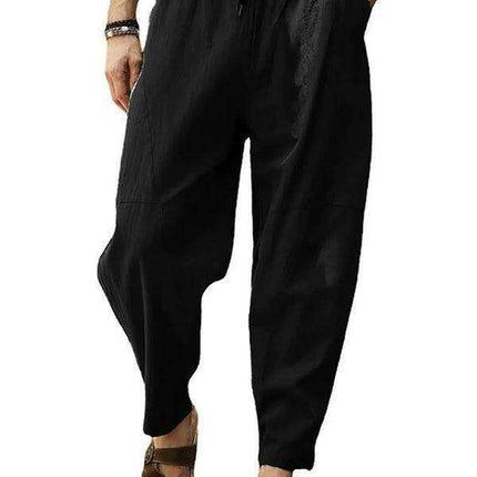 Men's Trendy Hip-Hop Lantern Cotton Linen Slim Fit Pants - Très Elite