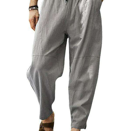 Men's Trendy Hip-Hop Lantern Cotton Linen Slim Fit Pants - Très Elite