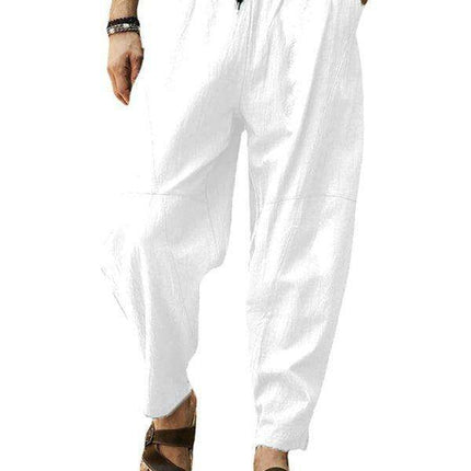 Men's Trendy Hip-Hop Lantern Cotton Linen Slim Fit Pants - Très Elite