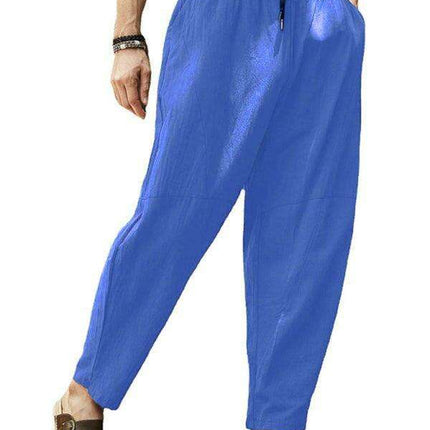 Men's Trendy Hip-Hop Lantern Cotton Linen Slim Fit Pants - Très Elite