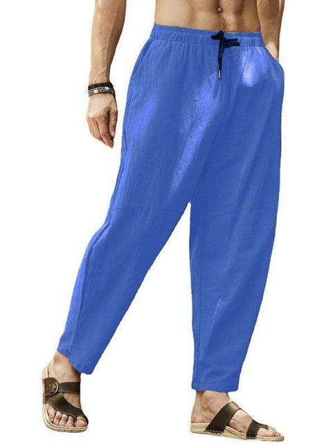 Men's Trendy Hip-Hop Lantern Cotton Linen Slim Fit Pants - Très Elite