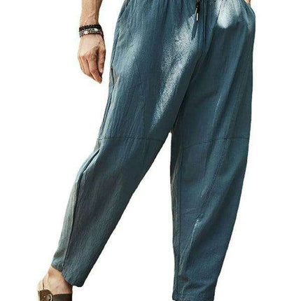 Men's Trendy Hip-Hop Lantern Cotton Linen Slim Fit Pants - Très Elite