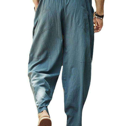 Men's Trendy Hip-Hop Lantern Cotton Linen Slim Fit Pants - Très Elite