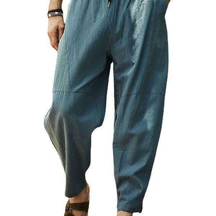 Men's Trendy Hip-Hop Lantern Cotton Linen Slim Fit Pants - Très Elite