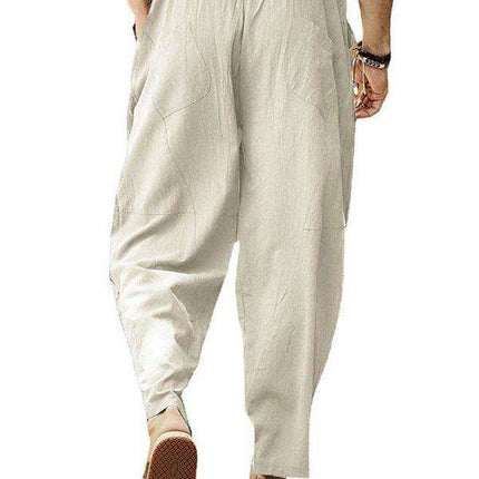 Men's Trendy Hip-Hop Lantern Cotton Linen Slim Fit Pants - Très Elite