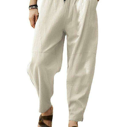 Men's Trendy Hip-Hop Lantern Cotton Linen Slim Fit Pants - Très Elite