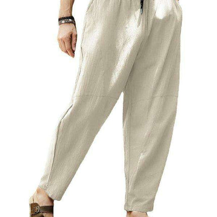 Men's Trendy Hip-Hop Lantern Cotton Linen Slim Fit Pants - Très Elite