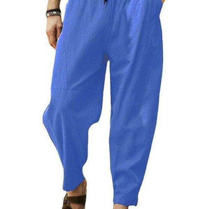 Men's Trendy Hip-Hop Lantern Cotton Linen Slim Fit Pants - Très Elite