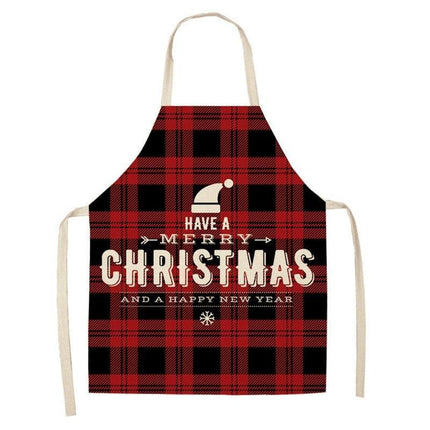 Merry Christmas Linen Cooking Apron - Essential Festive Attire & Gift Idea
