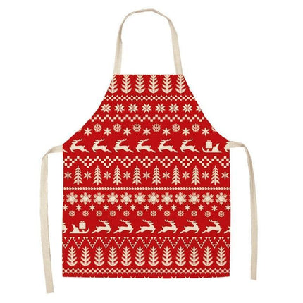Merry Christmas Linen Cooking Apron - Essential Festive Attire & Gift Idea