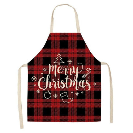 Merry Christmas Linen Cooking Apron - Essential Festive Attire & Gift Idea