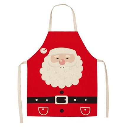 Merry Christmas Linen Cooking Apron - Essential Festive Attire & Gift Idea