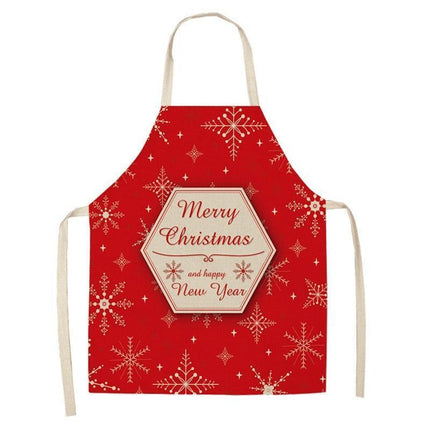 Merry Christmas Linen Cooking Apron - Essential Festive Attire & Gift Idea