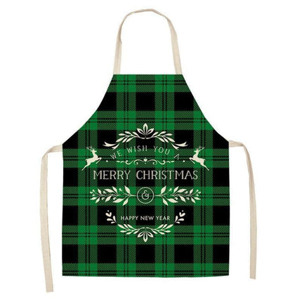 Merry Christmas Linen Cooking Apron - Essential Festive Attire & Gift Idea