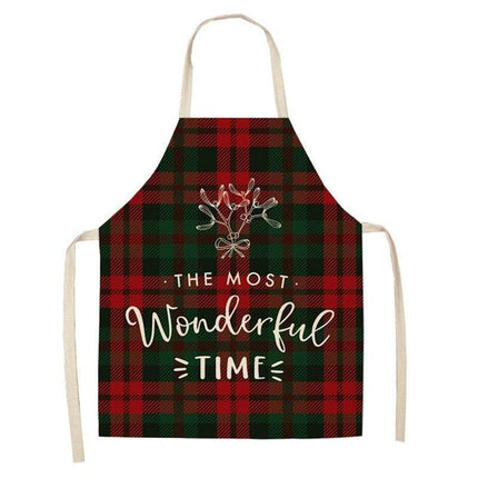 Merry Christmas Linen Cooking Apron - Essential Festive Attire & Gift Idea