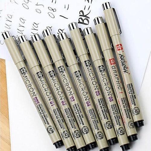 Micron Fine Liner and Brush Pen Collection - 9 Essential Tools for Artists and Professionals