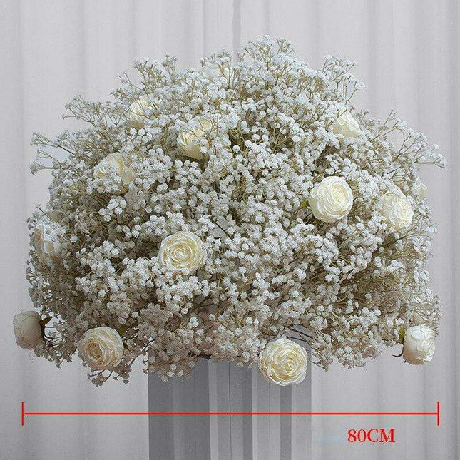 Milky White Silk Baby's Breath Floral Arrangement for Elegant Decor