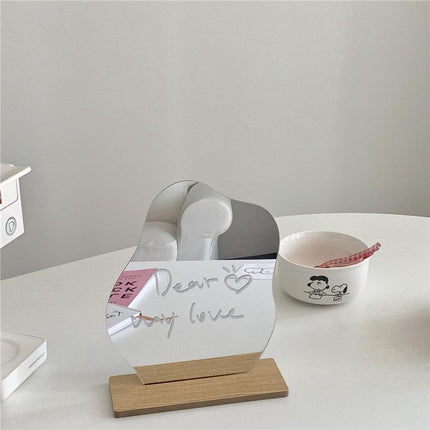 Modern Acrylic Vanity Mirror Set with Stylish Wooden Stand - Très Elite