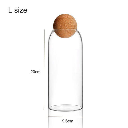 Modern Chic Glass Jar Set with Trendy Cork Tops for Effortless Kitchen Organization - Très Elite