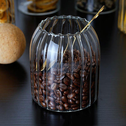 Modern Chic Glass Jar Set with Trendy Cork Tops for Effortless Kitchen Organization - Très Elite