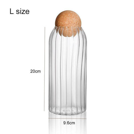 Modern Chic Glass Jar Set with Trendy Cork Tops for Effortless Kitchen Organization - Très Elite
