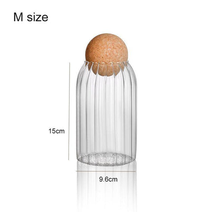 Modern Chic Glass Jar Set with Trendy Cork Tops for Effortless Kitchen Organization - Très Elite