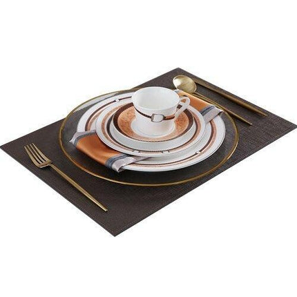 Modern Elegance Ceramic Dinnerware Set with Glass Accent - Elevate Your Dining Experience - Très Elite
