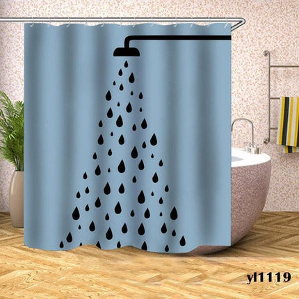 Modern Geometric Plaid Polyester Shower Curtain