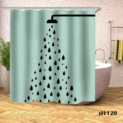 Modern Geometric Plaid Polyester Shower Curtain