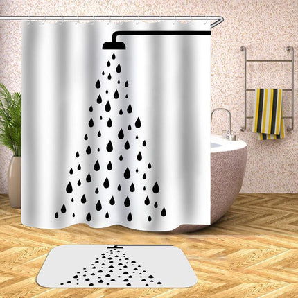 Modern Geometric Plaid Polyester Shower Curtain