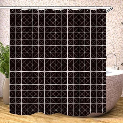 Modern Geometric Plaid Polyester Shower Curtain