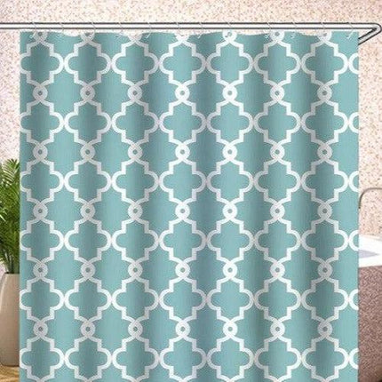 Modern Geometric Plaid Polyester Shower Curtain