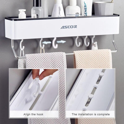 Modern Gray Bathroom Storage Rack with Towel Bar: Stylish Space-Saving Solution - Très Elite