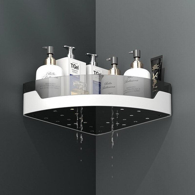 Modern Gray Nail-Free Shower Organizer for Effortless Bathroom Storage