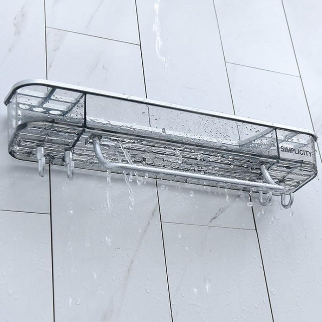 Modern Gray Triangular Bathroom Storage Rack - Sleek Plastic Organizer Solution