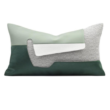 Modern Korean Geometric Patchwork Cushion Collection with Bold Orange Accents - Trendy Pillow Covers for Elegant Spaces - Très Elite