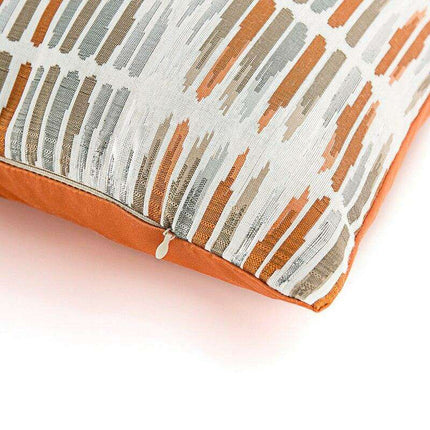 Modern Orange Geometric Stripe Cushion Cover - Inspired by Korean Aesthetics