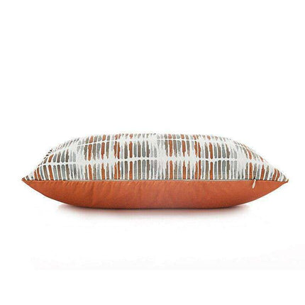 Modern Orange Geometric Stripe Cushion Cover - Inspired by Korean Aesthetics