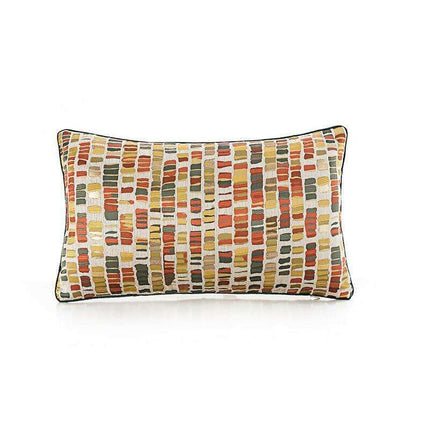 Modern Orange Geometric Stripe Cushion Cover - Inspired by Korean Aesthetics