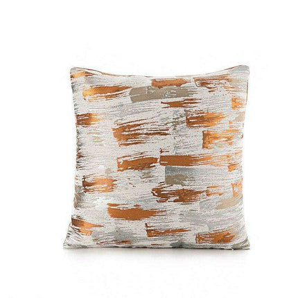 Modern Orange Geometric Stripe Cushion Cover - Inspired by Korean Aesthetics