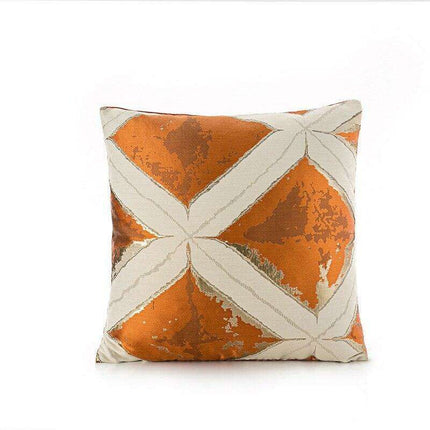 Modern Orange Geometric Stripe Cushion Cover - Inspired by Korean Aesthetics