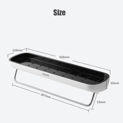 Modern Wall-Mounted Bathroom Organizer with Integrated Towel Rack | No-Drill Shower Storage Solution - Très Elite