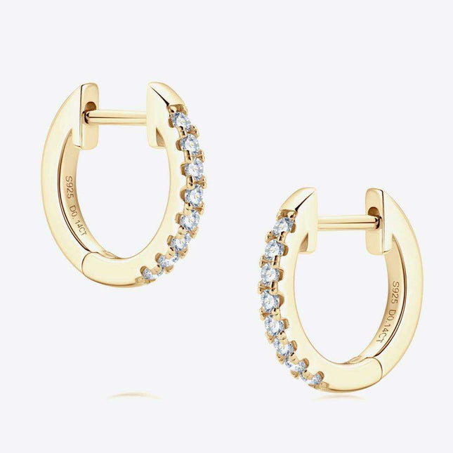 Moissanite Chic Huggie Earrings in Sterling Silver - Effortless Sophistication